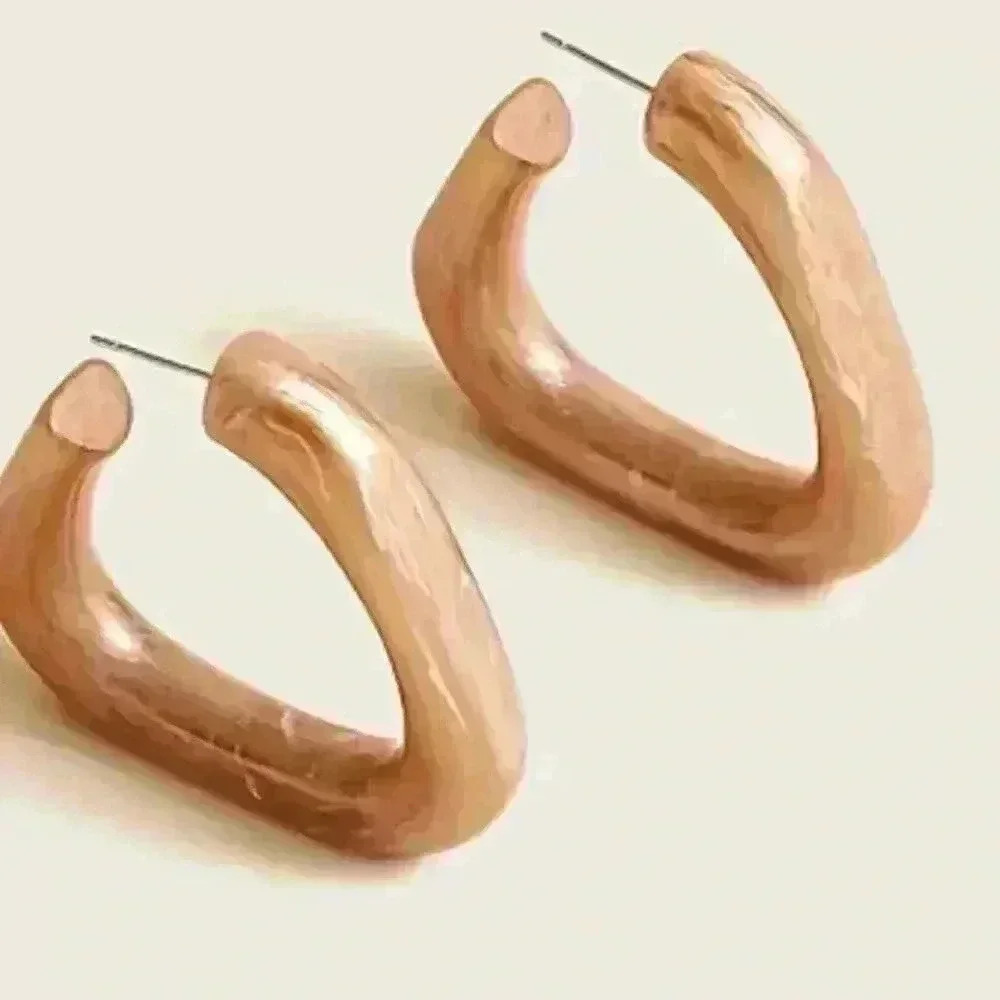 J Crew Angular Hoop Earrings